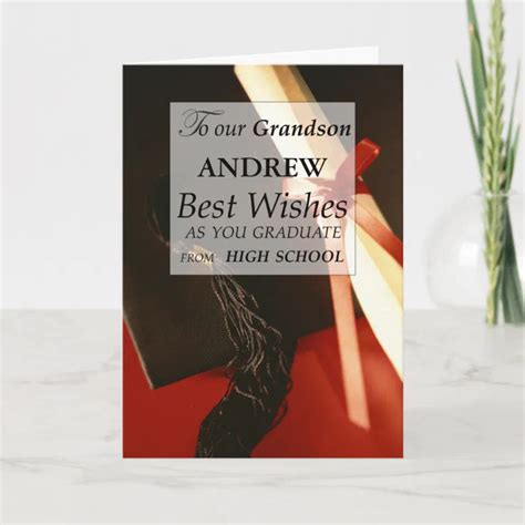 Grandson Custom Name High School Graduation Card Zazzle