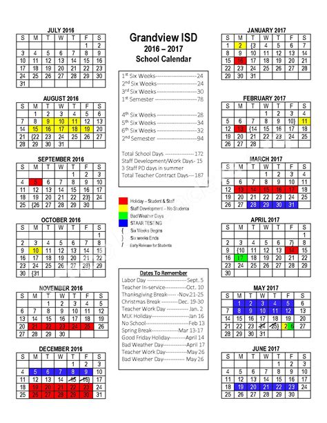 Grandview Isd Calendar