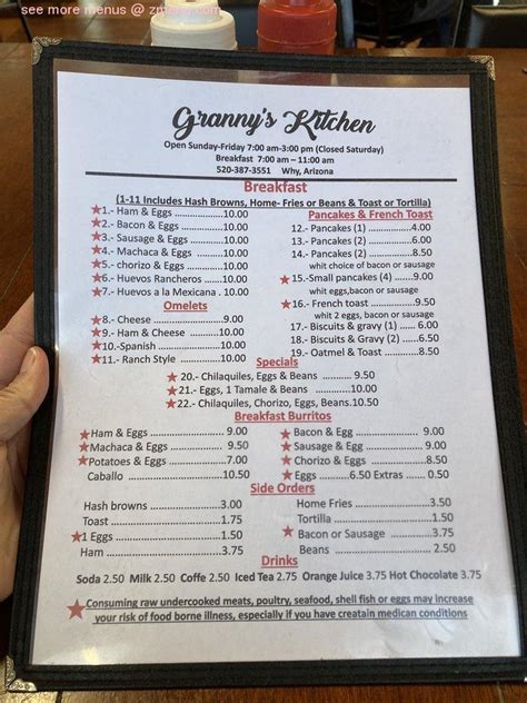 Granny S Kitchen Menu Prices