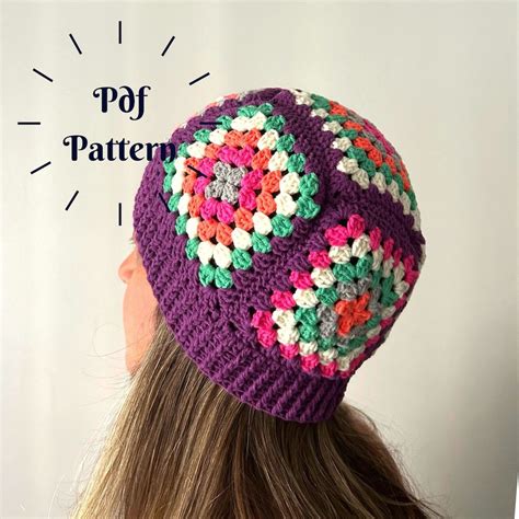 Granny square hat pattern free pdf. .  ...