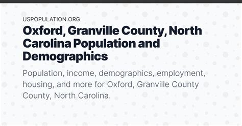 Granville County, North Carolina Population 2024