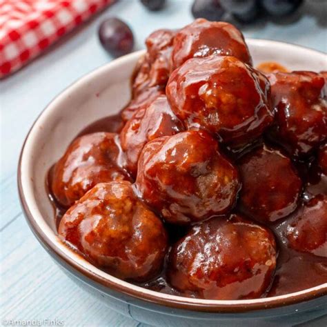 Grape Jelly BBQ Meatballs - Amanda