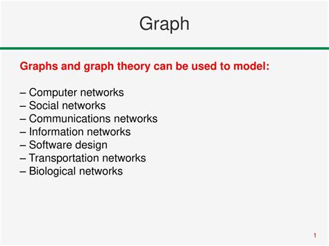 Graph Graphs And Graph Theory Can Be Used To Model Ppt Download