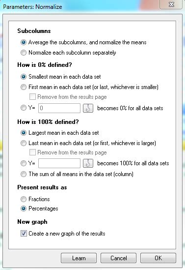 GraphPad Prism 9 User Guide - Normalize