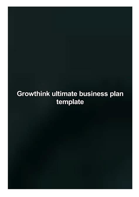 Graphic Design Business Plan Template - Growthink