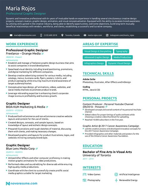 Graphic designer resume sample. 