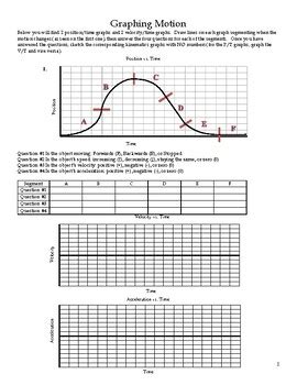Graphing Motion Worksheet by Wesley Queen TPT