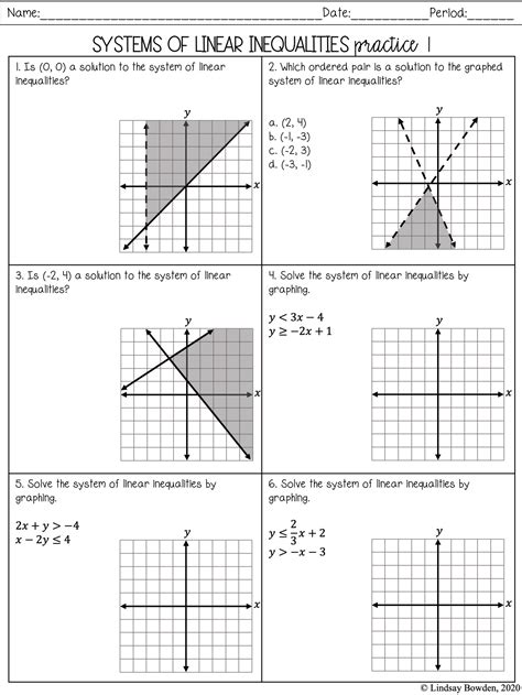Graphing Systems Of Linear Inequalities Worksheet Answers A worksheet