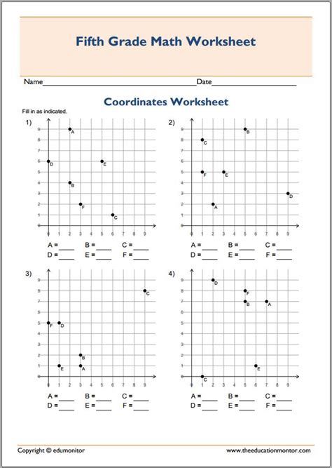 Graphing Worksheet For 5th Grade