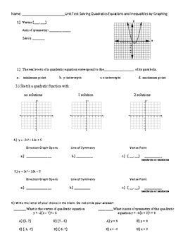 Graphing equations and inequalities unit test jiskha.  Test your knowledge on graphing equatio...