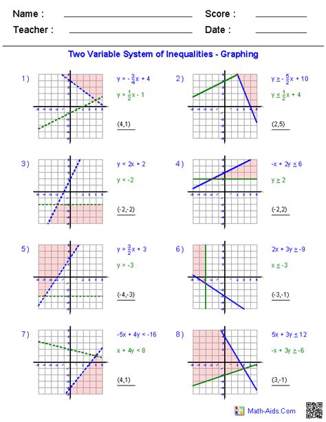 Graphing inequalities in two variables. 9 .  A system of inequalities is...