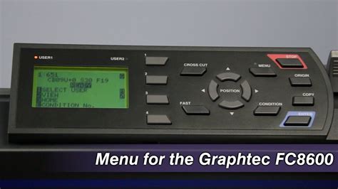 Graphtec FC8600 Plotter, Pt. II - Menu Navigation - YouTube