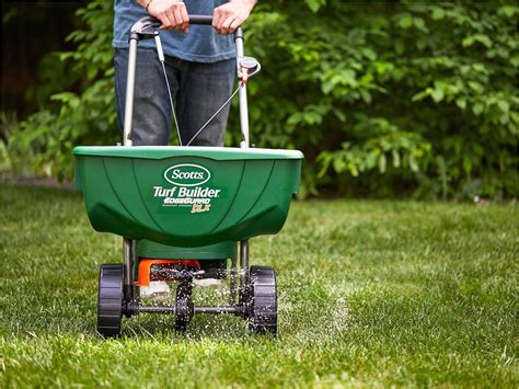 Grass seed setting scotts broadcast spreader. Scotts Turf Builder EdgeGuard Mini Broadcast Spreader – Spreads Grass Seed, Fertilizer and Salt – Holds up to 5,000 sq. ft. of Scotts Grass Seed or Fertilizer Products. Scotts Wizz Hand-Held Spreader with EdgeGuard Technology – Apply Grass Seed, Fertilizer or Weed Control Products, Battery Powered, Holds up to 2,500 sq ft of Scotts Lawn ... 