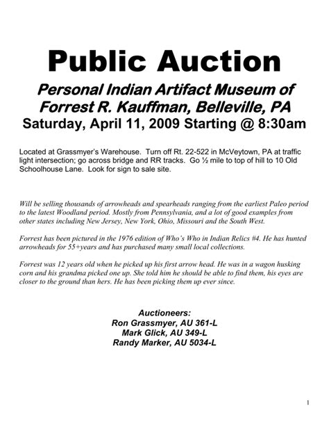 Ron Grassmyer Auctioneering(Contact) Ron 