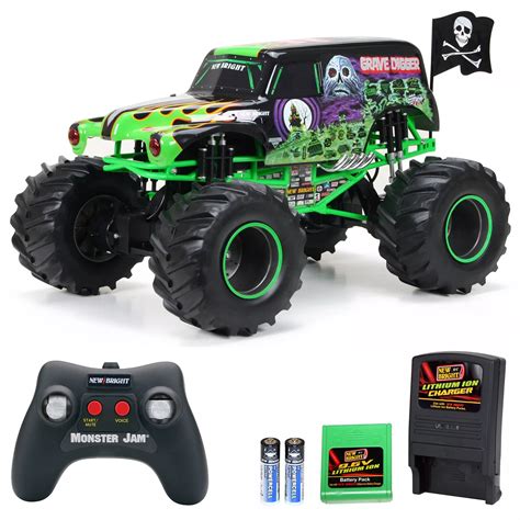 Grave Digger Monster RC Truck Chrome Color New Bright Rebuild …