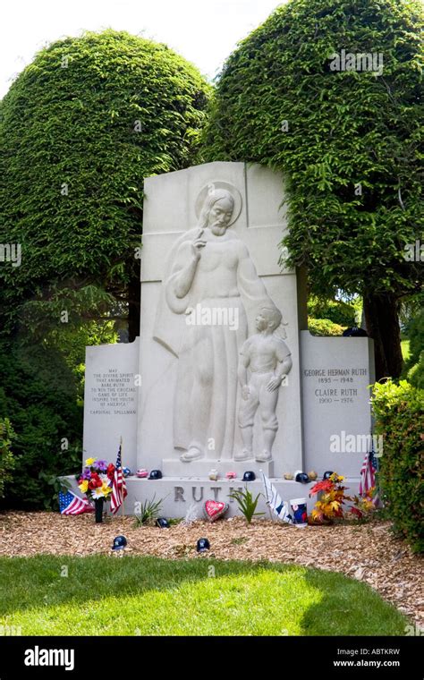 Grave of BABE RUTH & BILLY MARTIN Yankee Stadium BRONX …