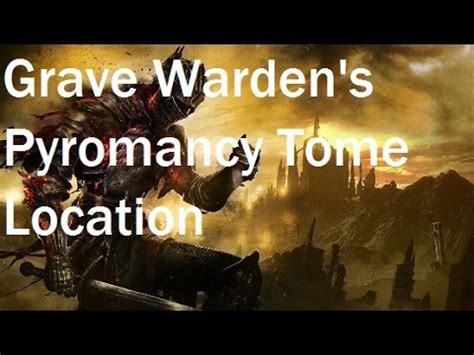 Grave warden pyromancy tome. Tower Key Usage. Opens the access to the Bell Tower behind Firelink Shrine.; Grants access to area containing Fire Keeper Soul, Homeward Bone, Estus Flask Shard, Covetous Silver Serpent Ring (in a chest behind an illusory wall across the rafters which are directly above the Bonfire), Estus Ring, Fire Keeper Set, a Crystal Lizard holding Twinkling Titanite, and Picklepum The Crow's nest. 