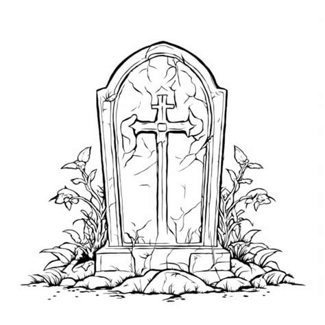 Gravestone Coloring Pages