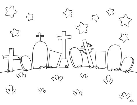 Graveyard Coloring Page