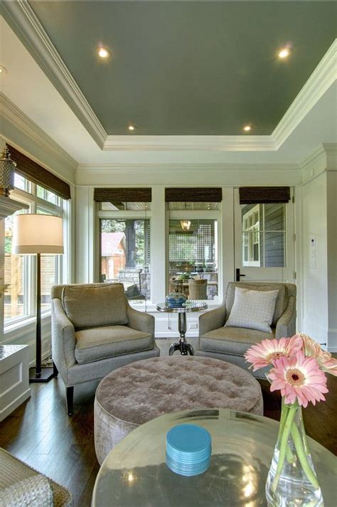 Gray Living Rooms With Tray Ceilings