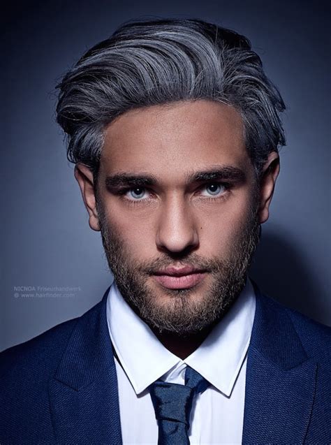 Gray hair color male. The transformations are typically done over one 10-hour-long session. As Martin explained on Instagram, he starts by using a color extractor to remove any remaining artificial color. Then, leaving ... 