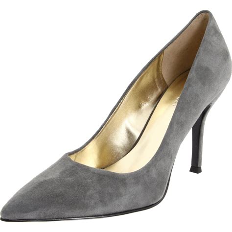 Gray suede pumps Women