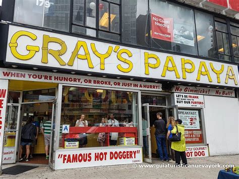 Grays papaya. Gray's Papaya I love NYC food, but as a true Chicagoan, I have to say that the hot dogs are horrible compared to those of my sweet home Chicago. My husband and I went to Gray's Papaya on recommendation of a travel book. We ordered the "recession special", which I thought was pretty cute. 