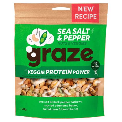 Graze Veggie Protein Power Snack Mix Sea Salt & Pepper