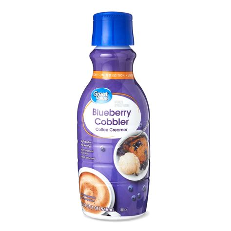 Great Value Coffee Creamer, Blueberry Cobbler, 32 fl …