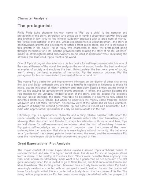 Great expectations character analysis pdf