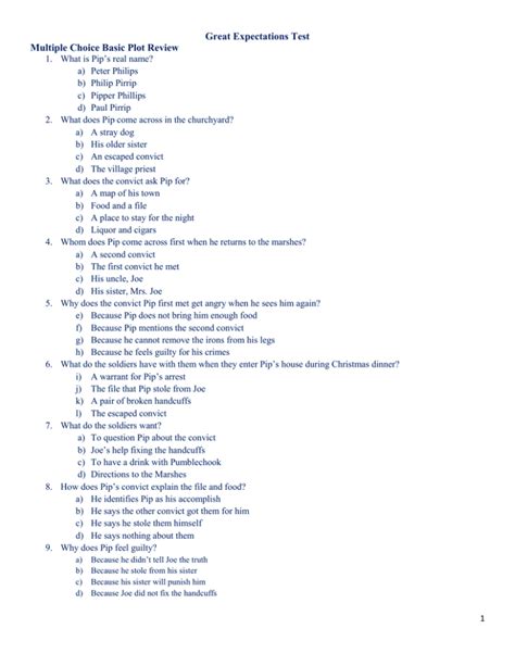 Great expectations study guide multiple choice. - Caps 2014 matric english study guides.