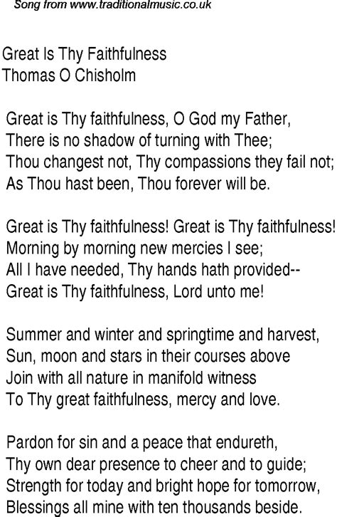 Great is Thy Faithfulness. Hymns lyrics, Christian song lyrics