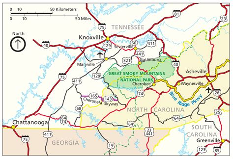 Great smoky mountains map. .  Click the image to view a full size map or...