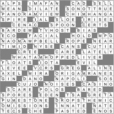 Great songs slangily crossword clue. Very Bad, Slangily Crossword Clue Answers. Find the latest crossword clues from New York Times Crosswords, LA Times Crosswords and many more. ... Great songs, slangily 3% 6 GYMRAT: Fitness enthusiast, slangily 3% 7 TREERAT: Squirrel, slangily 3% 3 ... 