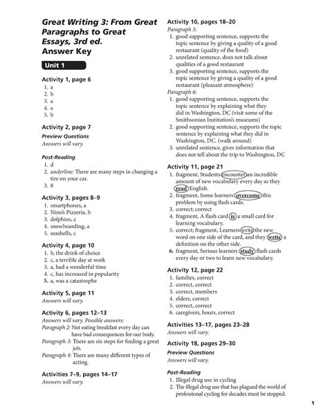 Great writing 3 third ed answer key- Book Key - Studocu