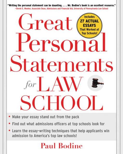 Read Online Great Personal Statements For Law School By Paul Bodine