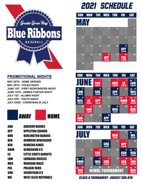 Greater Green Bay Blue Ribbons reveal full 2024 schedule