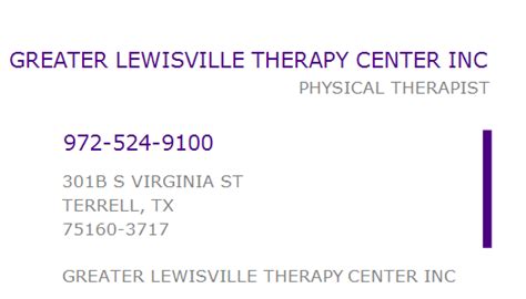 Greater Lewisville Therapy Center Inc in Terrell, TX