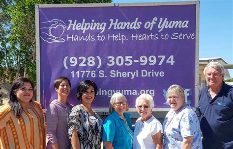 Greater foothills helping hands. Helping Hands of Yuma (Formerly Greater Foothills Helping Hands), was founded by Lucille Arnold-Harris in 1996 when she recognized the need to provide support to the seniors in the community in order for them to remain living independently. In 1998 we received our 501(c)(3) non-profit charitable status. 