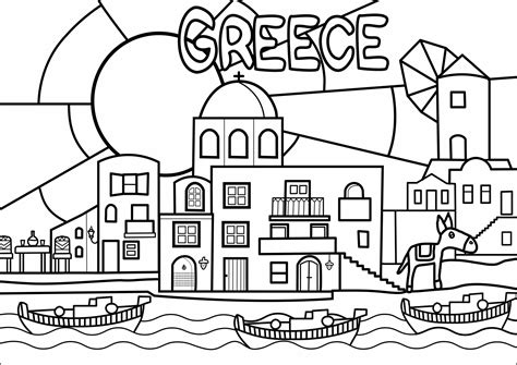 Greece Coloring Sheets