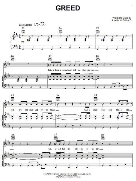 Greed Sheet Music - Lyrics.com