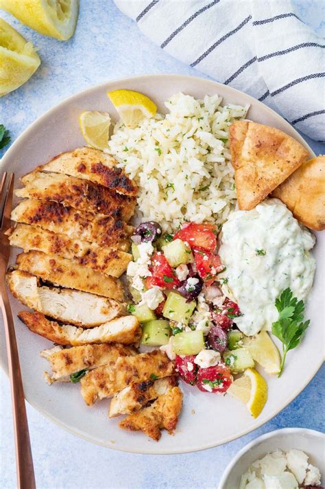 Greek Chicken Rice Bowl with Tzatziki Sauce - Instant Pot