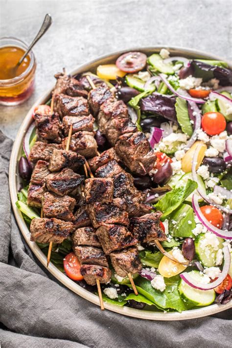 Greek Salad with Beef Kabobs - A Grill for All Seasons