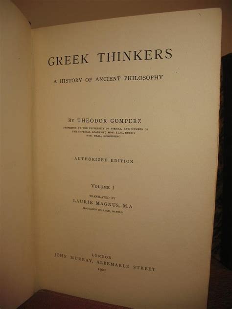 Greek Thinkers III Gomperz 1905
