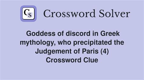 Greek goddess of discord crossword clue