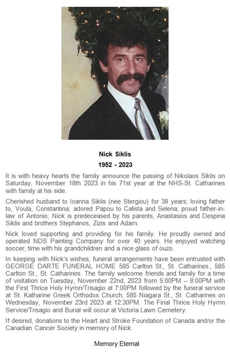 Greek obituaries toronto. .  ...