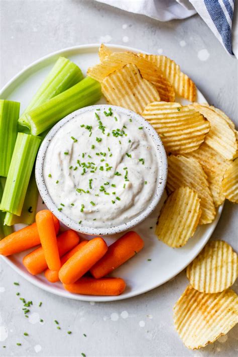 Greek yogurt and ranch dip. This Greek Yogurt . Ranch Dressing recipe is made with simple ingredients in less than 5 minutes. It’s perfect to drizzle over salads, a great dip for veggies, and a fun topping for pizzas and potatoes, and a lot healthier than the store-bought version! ... Ranch dressing. dip is totally a thing, and a good one at that. … 