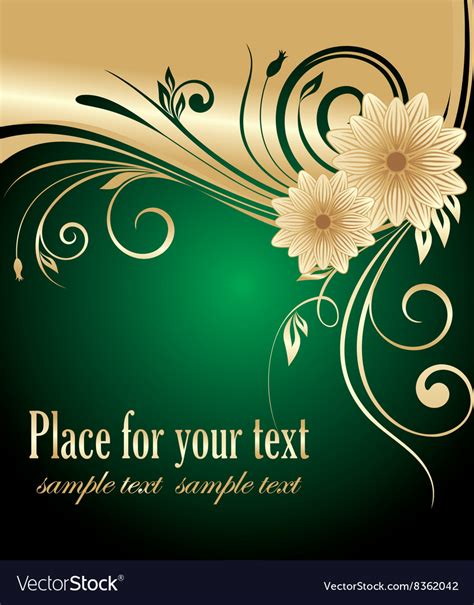 Green And Gold Flowers Vectors - Freepik