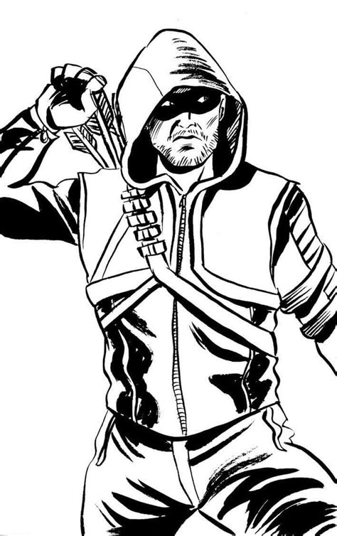 Green Arrow Coloring Pages HiColoringPages