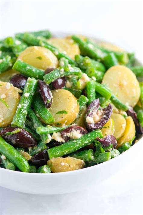 Green Bean Potato Salad with Feta and Olives - Inspired Taste